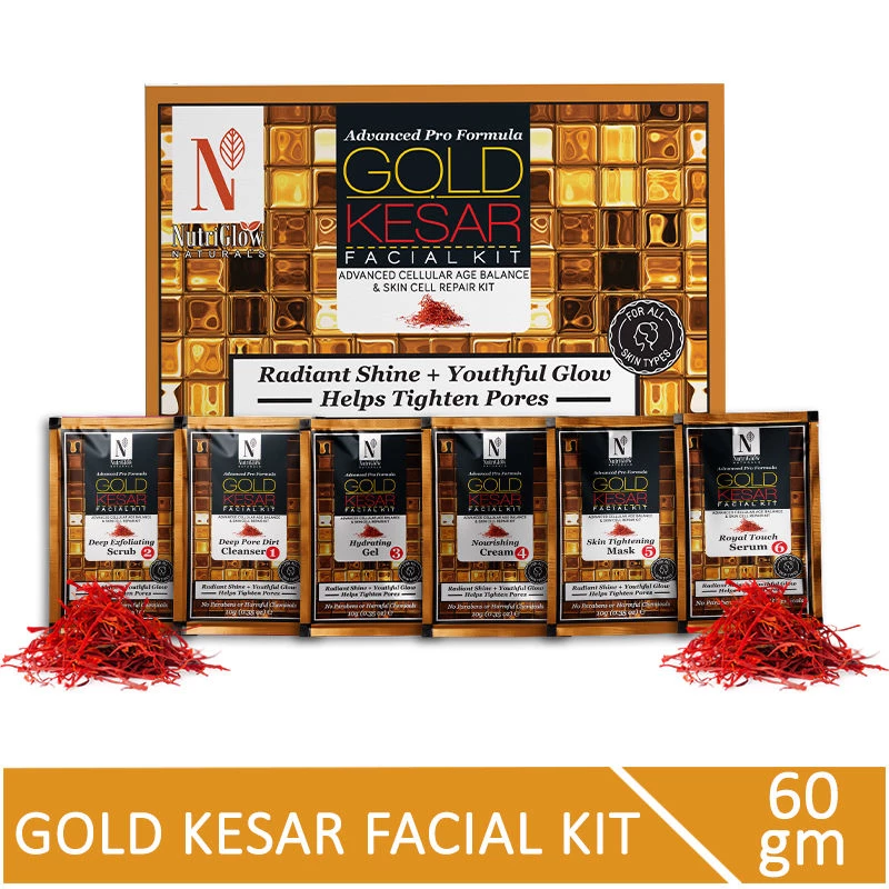 NutriGlow Naturals Advanced Pro Gold Kesar Facial Kit, 60 g-1.webp